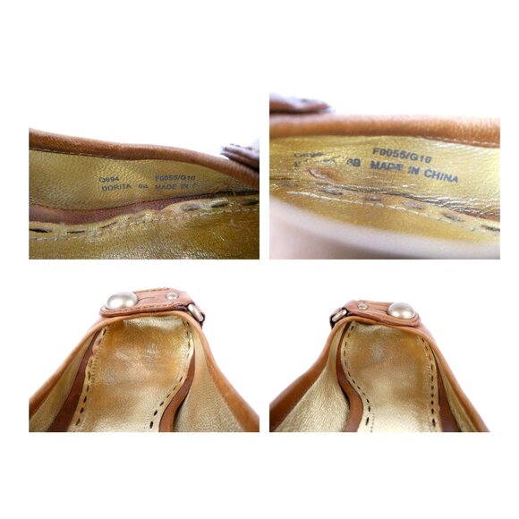 Coach Dorita Tan Leather Open Toe Heels - Picture 11 of 12